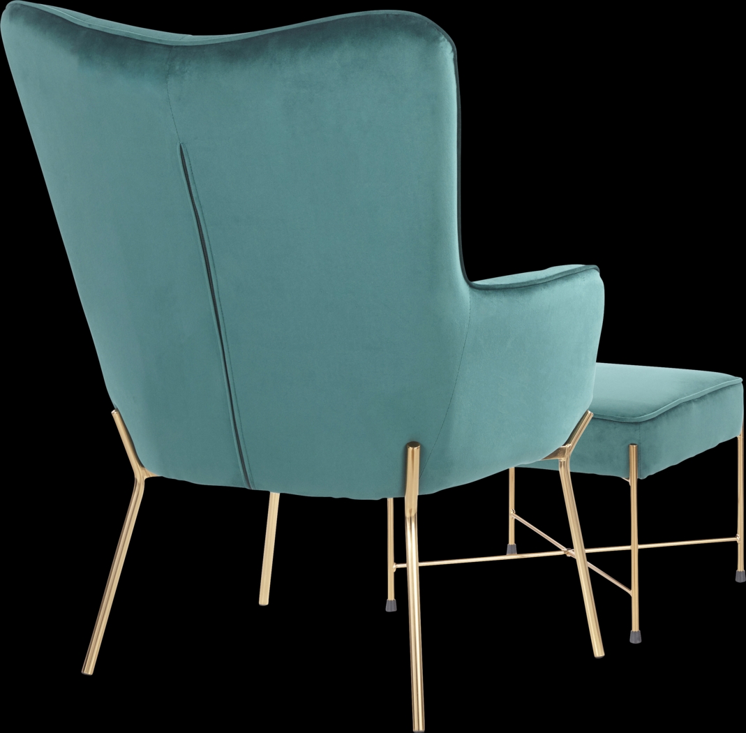 Desmare Green Accent Chair and Ottoman - Thumbnail - Image 3