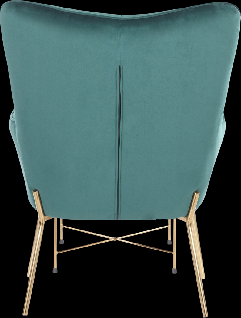Desmare Green Accent Chair and Ottoman - Thumbnail - Image 4