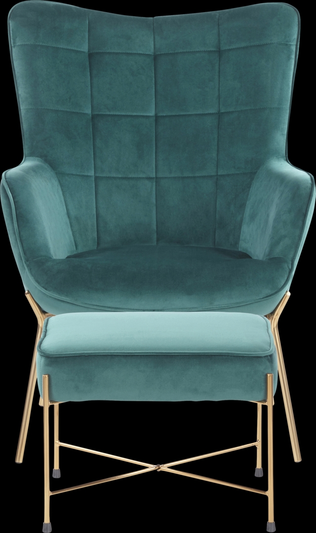 Desmare Green Accent Chair and Ottoman - Thumbnail - Image 5
