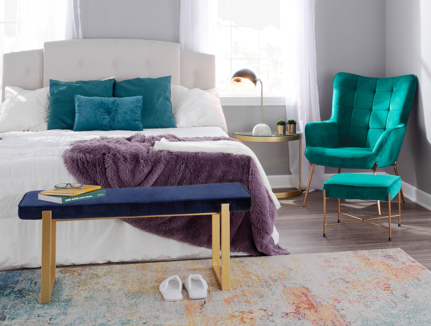 Desmare Green Accent Chair and Ottoman - Thumbnail - Image 10