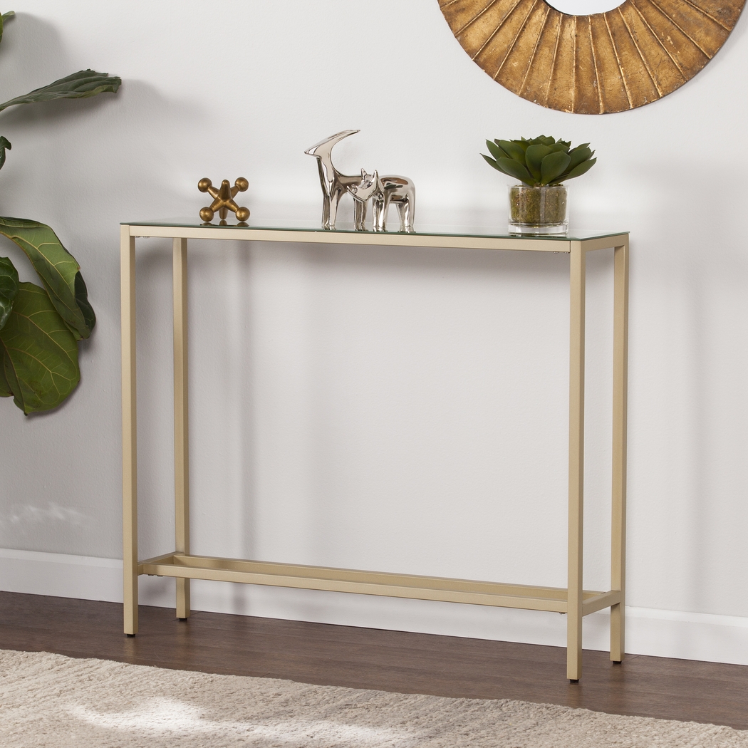 Desner Gold Small Console Table - Thumbnail - Image 2