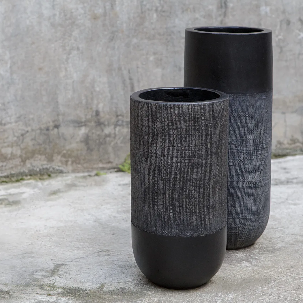 Destra Black Vase, Set of 2 - Thumbnail - Image 2