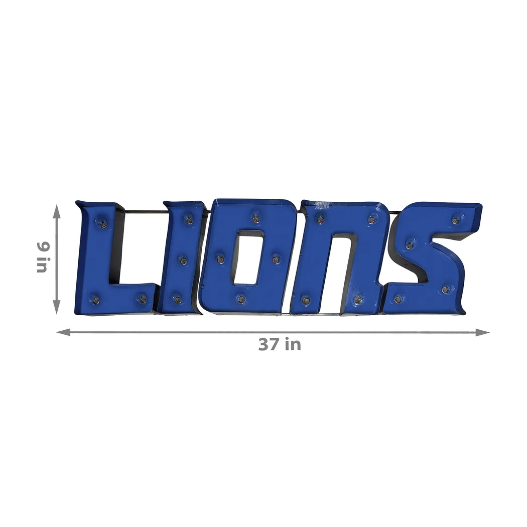 Detroit Lions Blue Metal Wall Decor - Thumbnail - Image 4
