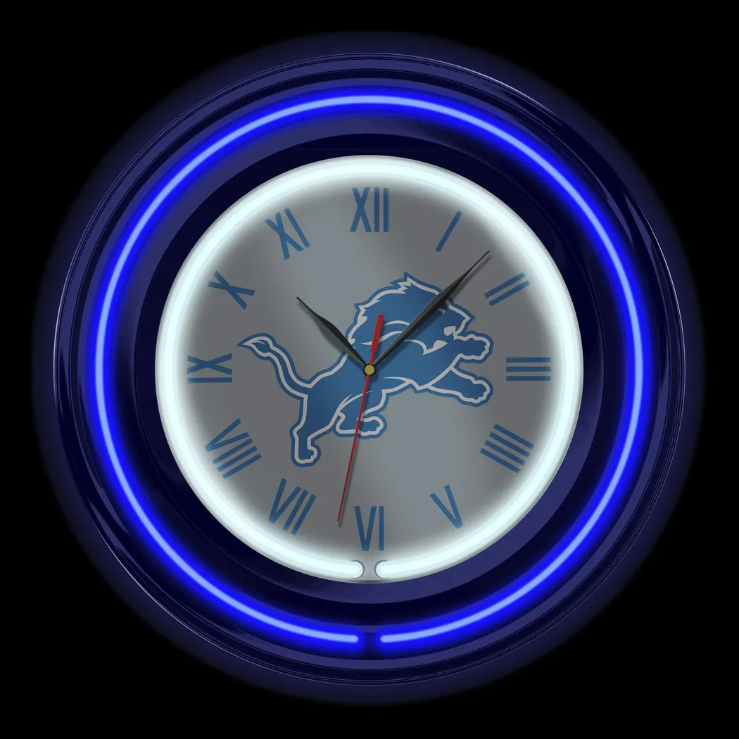 Detroit Lions Gray Neon Wall Clock - Thumbnail - Image 3