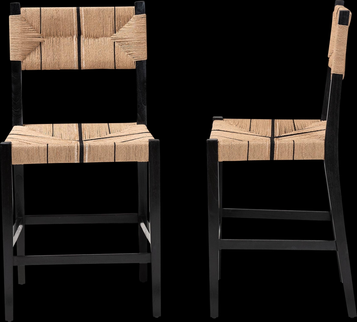 Devanshire Black Counter Stool, Set of 2 - Thumbnail - Image 4