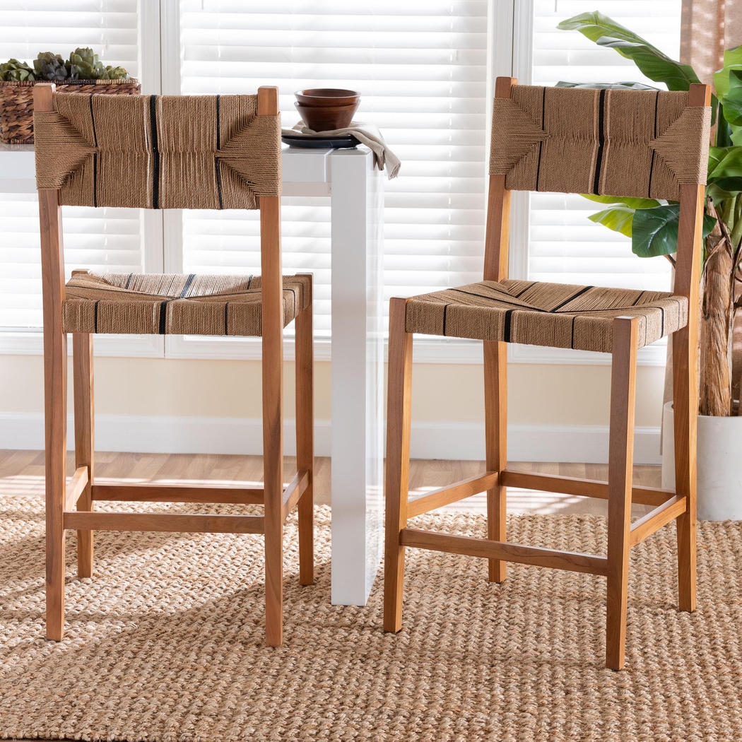 Devanshire Brown Barstool, Set of 2 - Thumbnail - Image 2