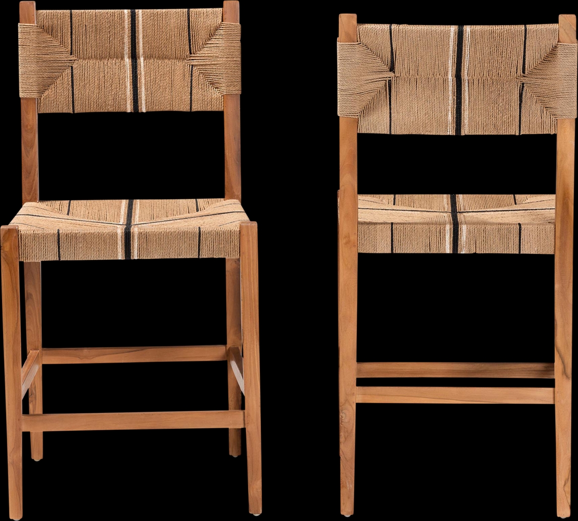 Devanshire Brown Counter Stool, Set of 2 - Thumbnail - Image 3