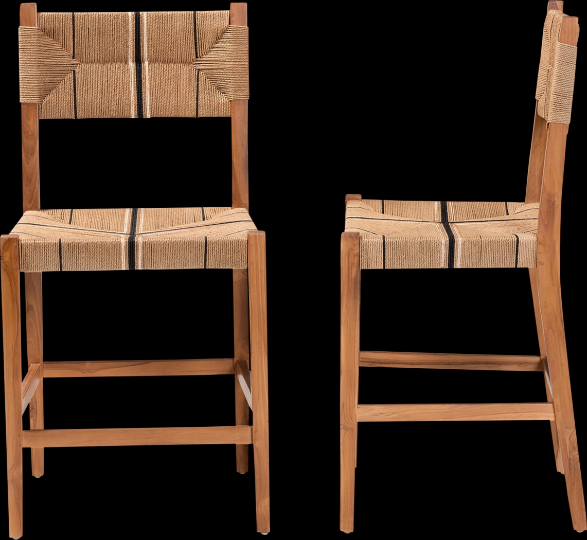 Devanshire Brown Counter Stool, Set of 2 - Thumbnail - Image 4