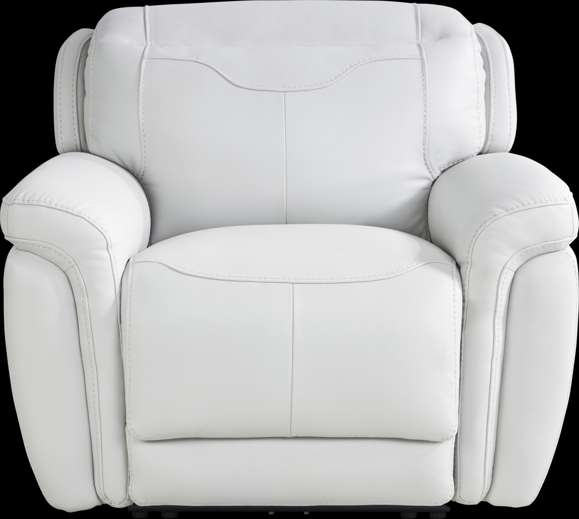 Devero Gray Leather Dual Power Recliner - Thumbnail - Image 3