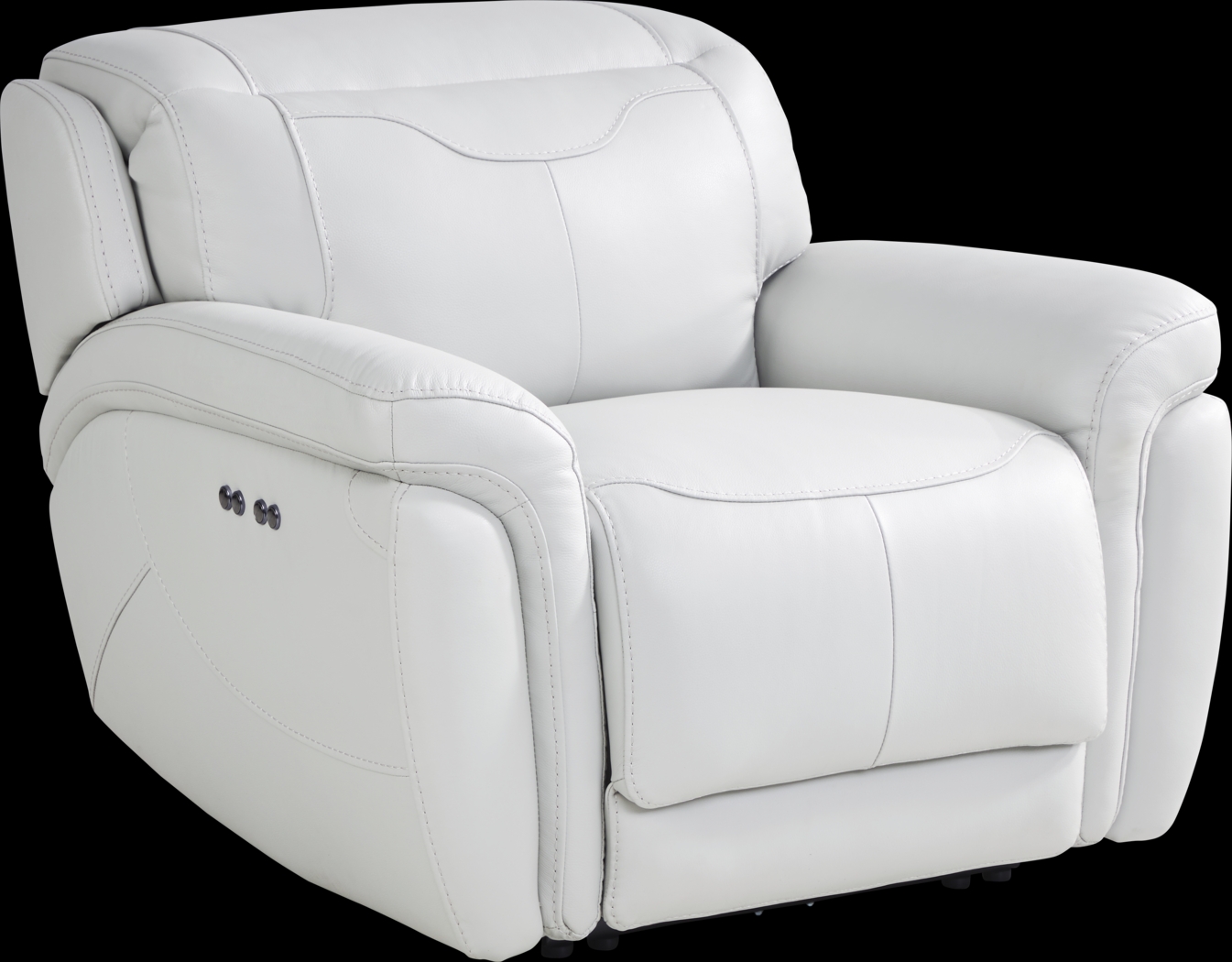 Devero Gray Leather Dual Power Recliner - Thumbnail - Image 1