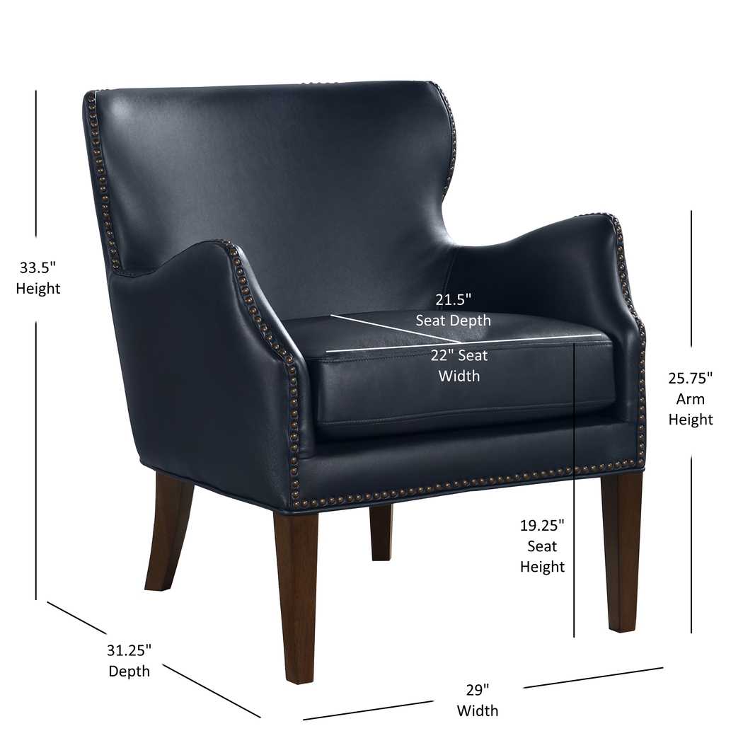 Devillers Dark Blue Arm Chair - Thumbnail - Image 15