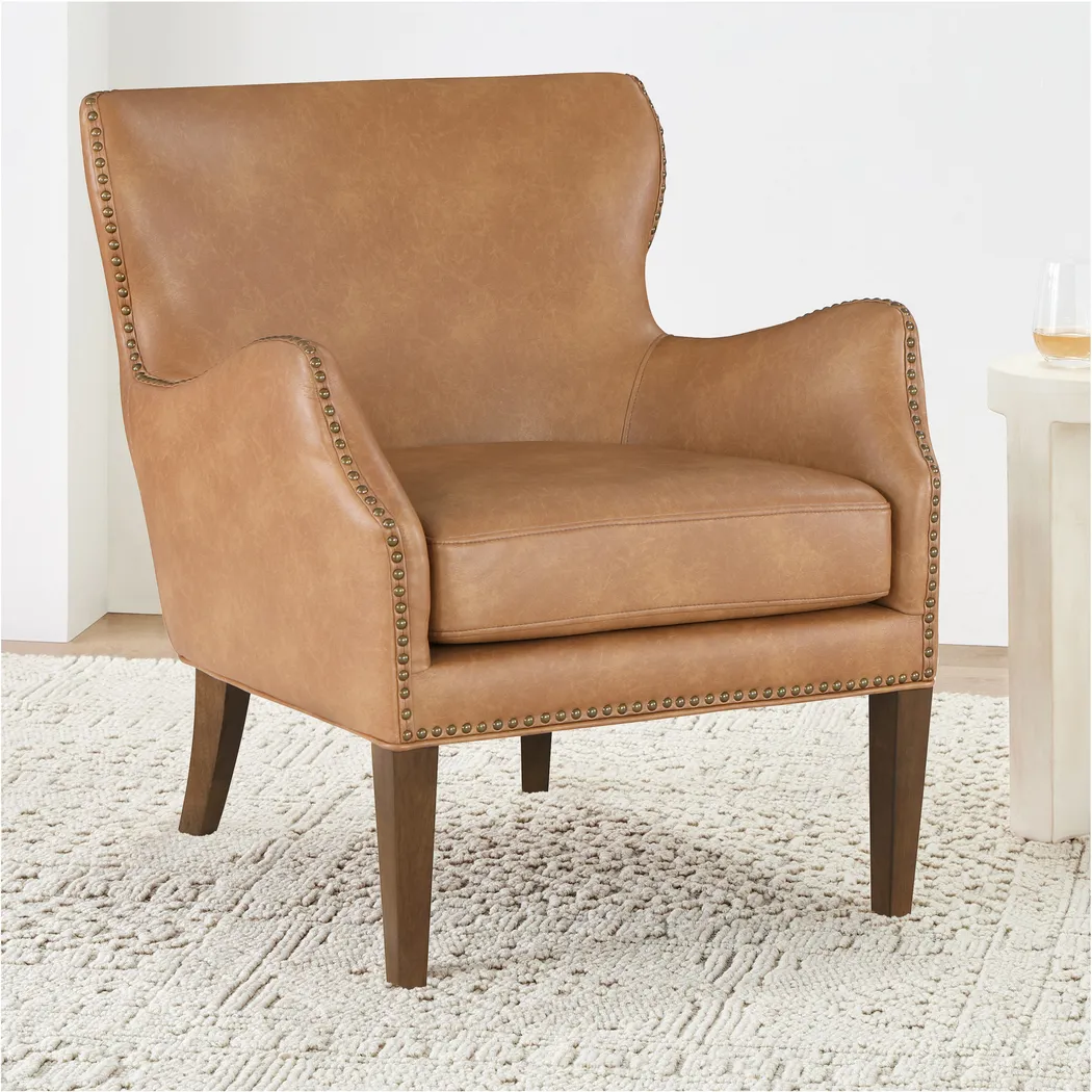 Devillers Light Brown Arm Chair - Thumbnail - Image 4