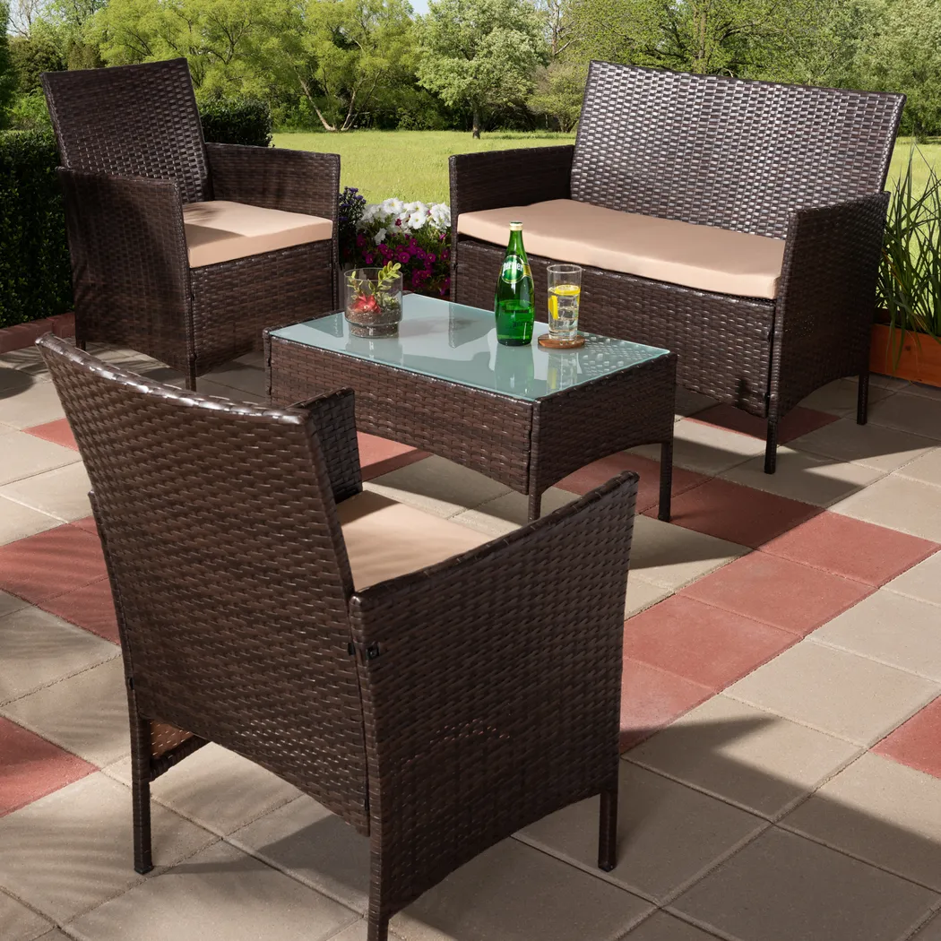 Devoli Brown 4 Pc Outdoor Seating Set - Thumbnail - Image 2