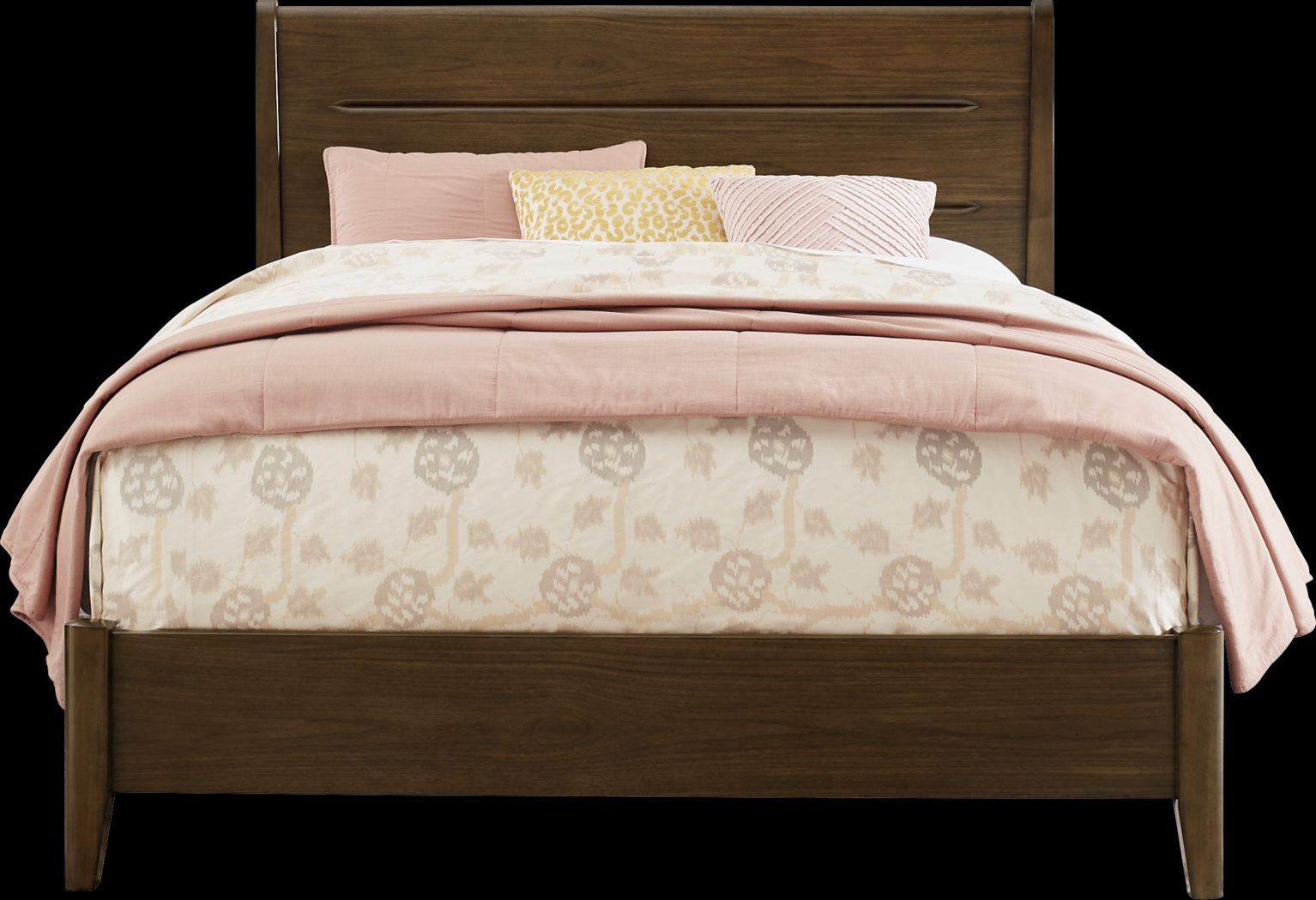 Devon Loft Walnut Finish 3 Pc King Panel Bed - Thumbnail - Image 1