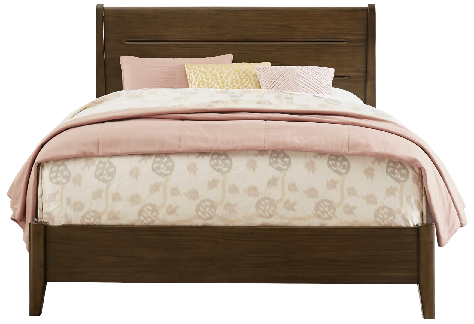 walnut 3 pc king panel bed
