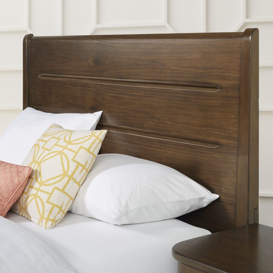 Devon Loft Walnut Finish 5 Pc Queen Panel Bedroom - Thumbnail - Image 3