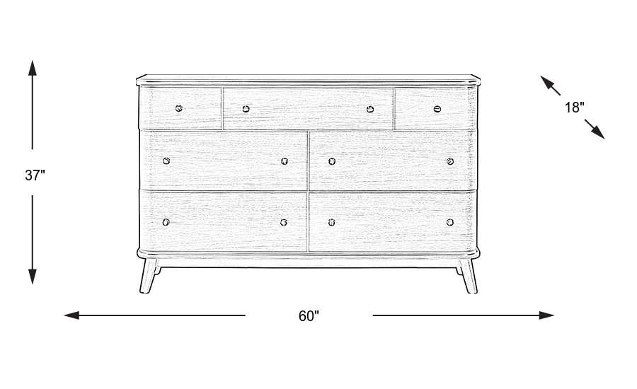 Dimension Image. Please refer to the Dimension Tab on this page for dimension details.