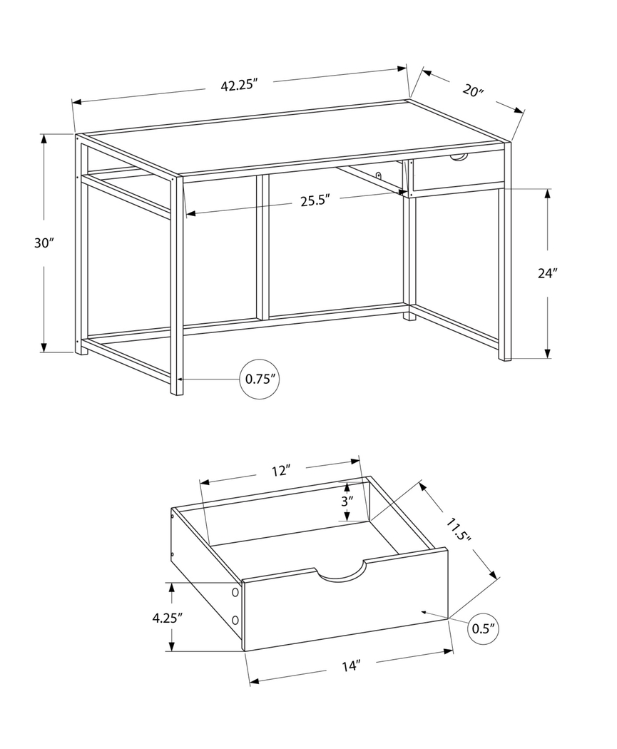 Dexired Gray Desk - Thumbnail - Image 4