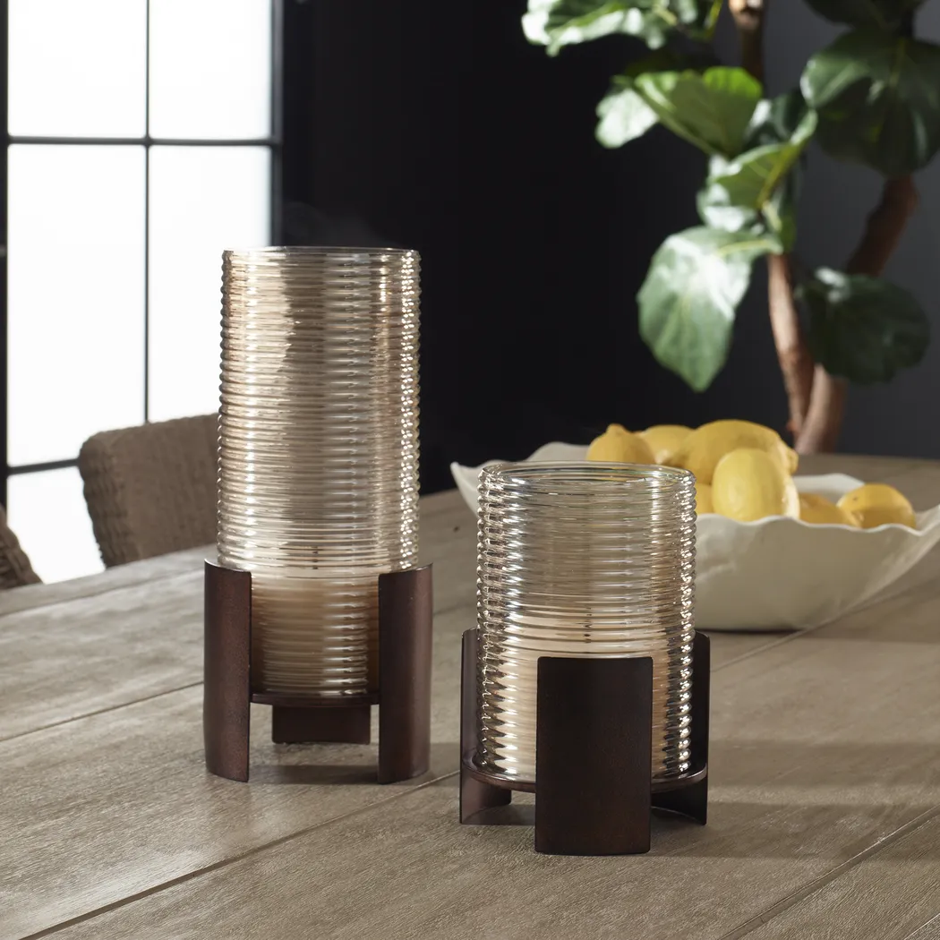 Dezfi Bronze Candle Holder, Set of 2 - Image 2