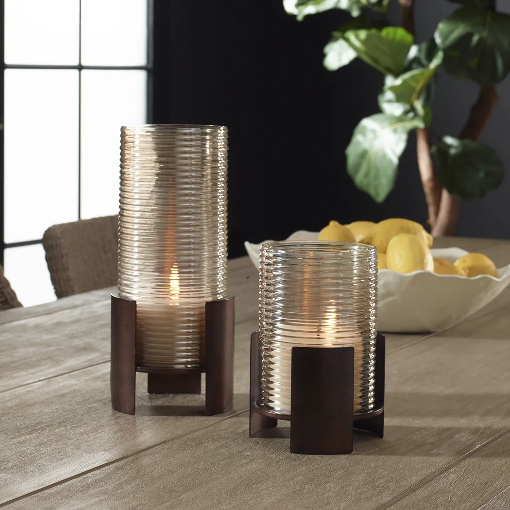 Dezfi Bronze Candle Holder, Set of 2 - Image 3