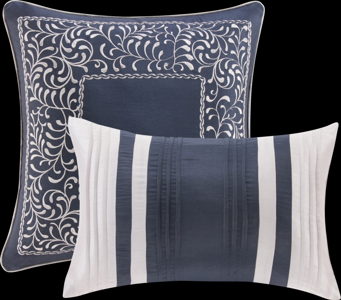 Diala Navy 8 Pc Queen Comforter Set - Thumbnail - Image 5