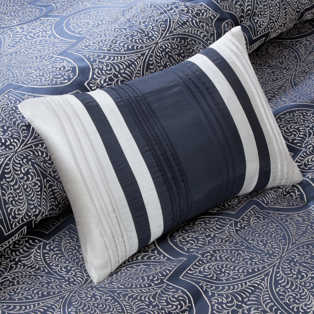Diala Navy 8 Pc Queen Comforter Set - Thumbnail - Image 7