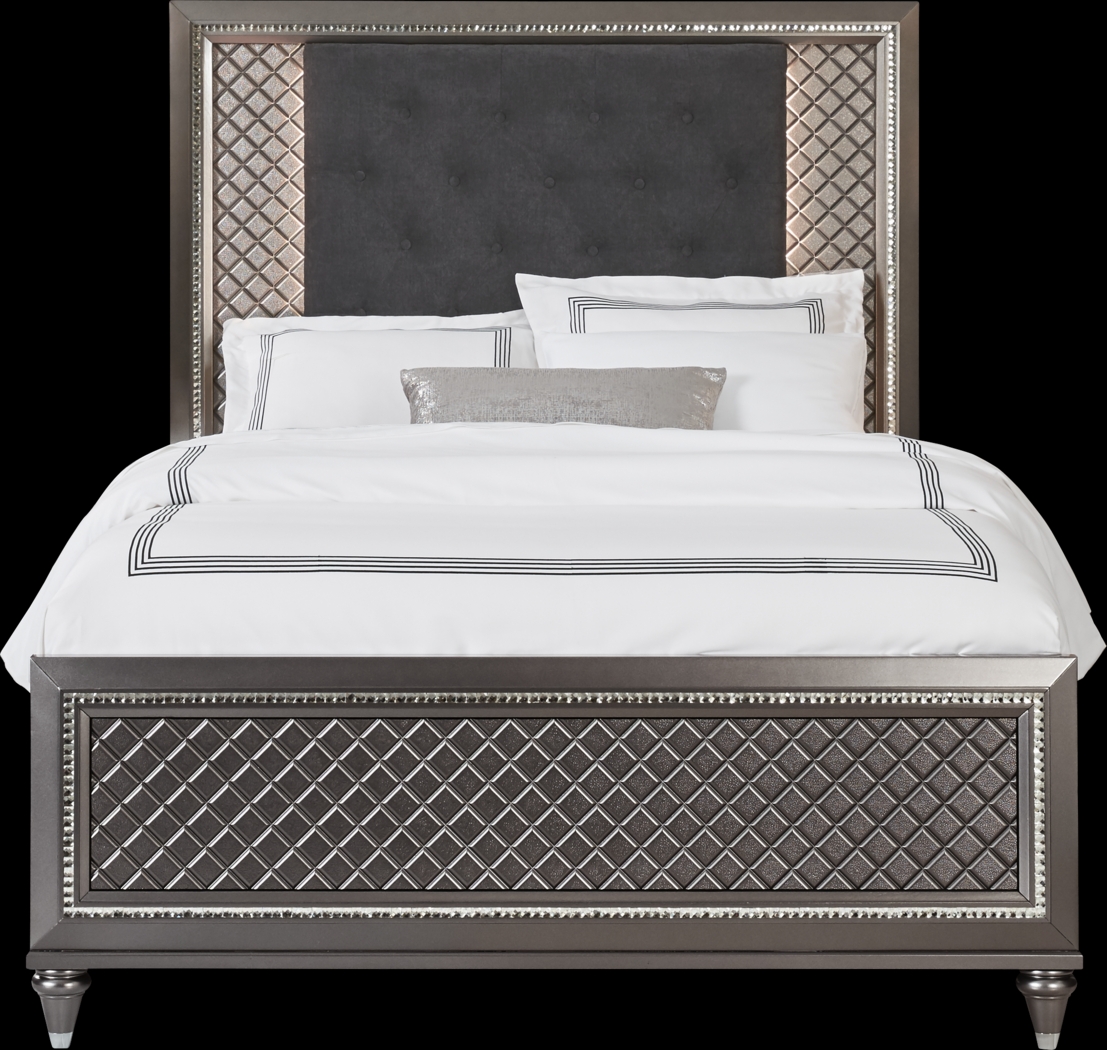 Diamond Falls Gray 3 Pc King Panel Bed - Thumbnail - Image 2