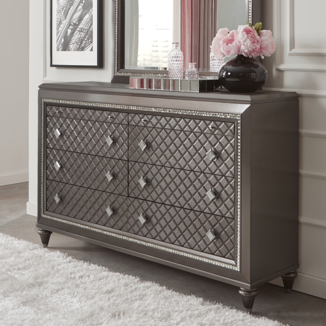 Diamond Falls Gray 7 Pc Queen Panel Bedroom - Thumbnail - Image 8