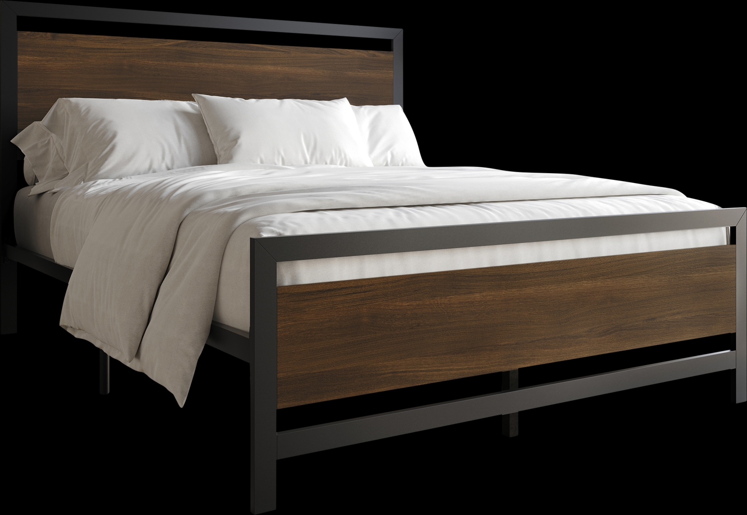 Diamondbite Brown King Bed - Thumbnail - Image 1