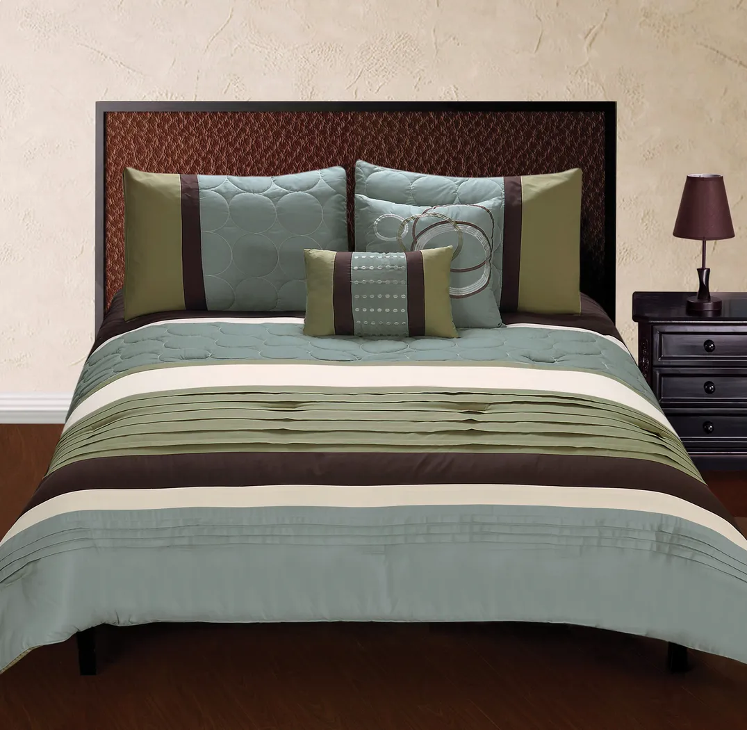 Diana Pointe Tan 5 Pc Queen Comforter Set - Thumbnail - Image 1