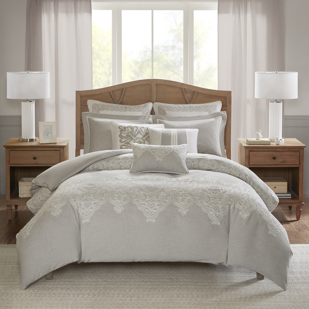 Diandra Natural 8 Pc Queen Comforter Set - Thumbnail - Image 1