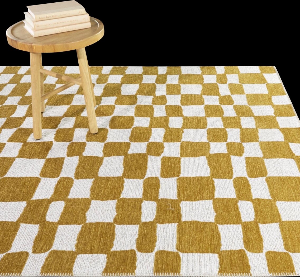 Dianyle Yellow 5'3 x 7' Area Rug - Thumbnail - Image 2