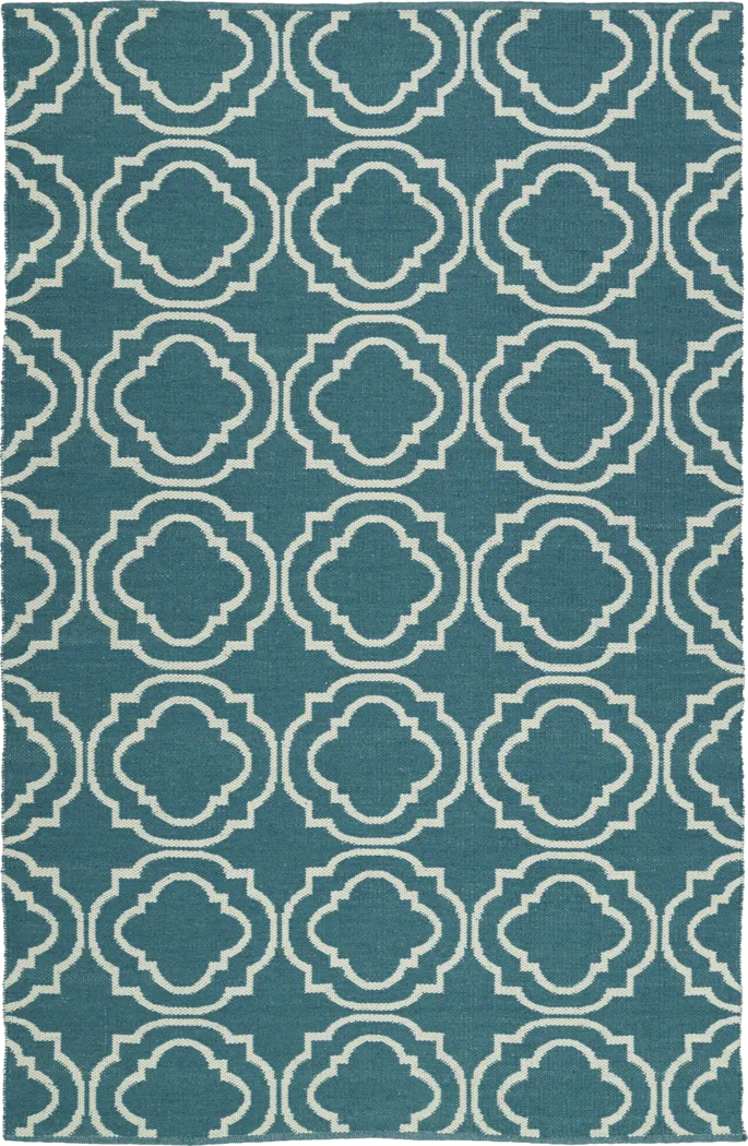 Diaz Teal 5' x 7'6 Indoor/Outdoor Rug - Thumbnail - Image 1