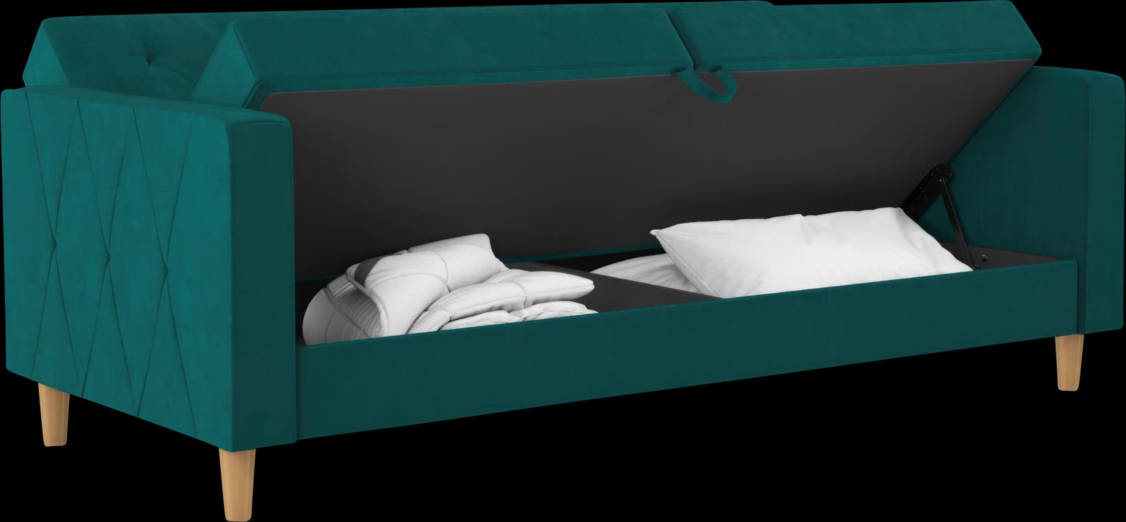 Diechman Green Futon with Storage - Thumbnail - Image 14