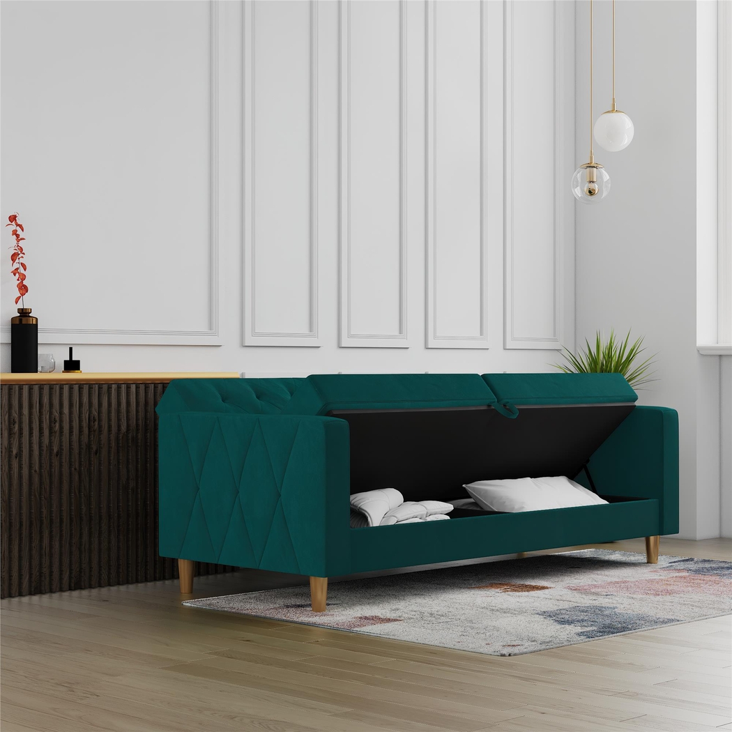 Diechman Green Futon with Storage - Thumbnail - Image 26