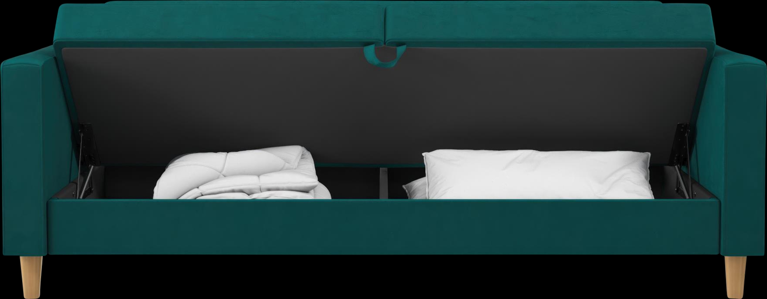 Diechman Green Futon with Storage - Thumbnail - Image 7