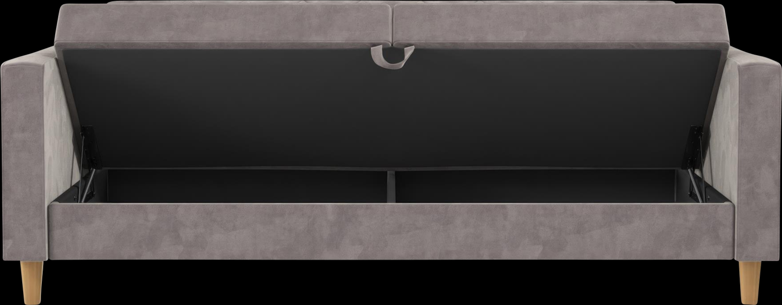 Diechman Light Gray Futon with Storage - Thumbnail - Image 11