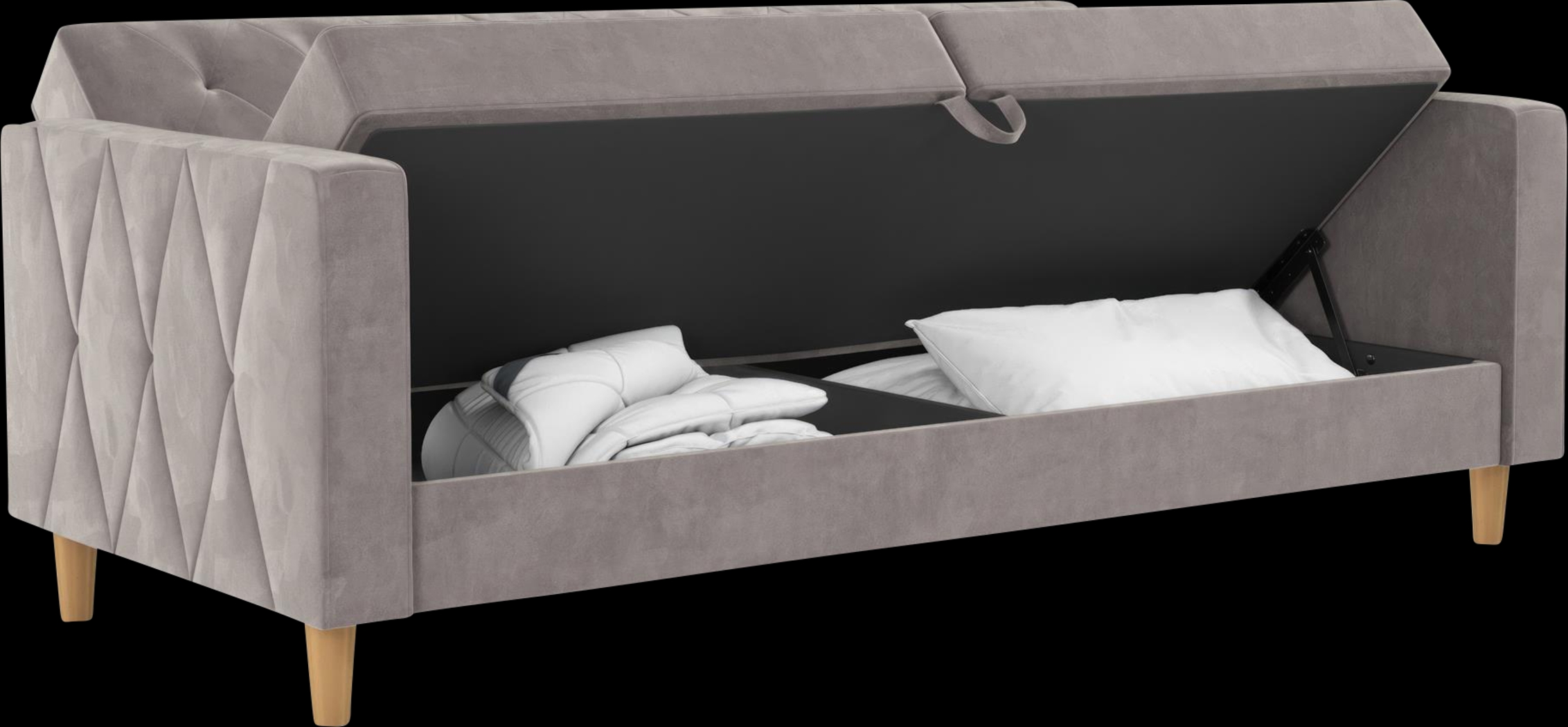 Diechman Light Gray Futon with Storage - Thumbnail - Image 14