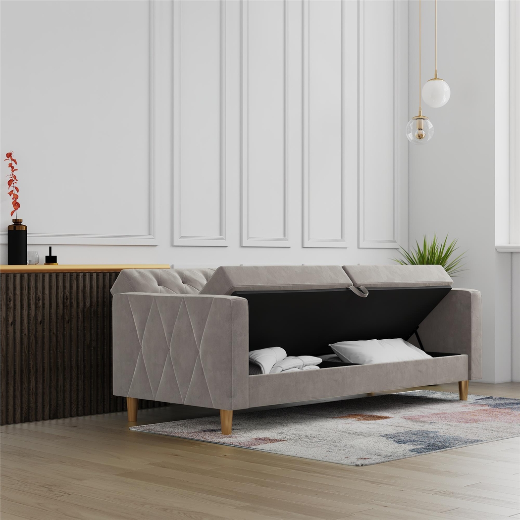 Diechman Light Gray Futon with Storage - Thumbnail - Image 22