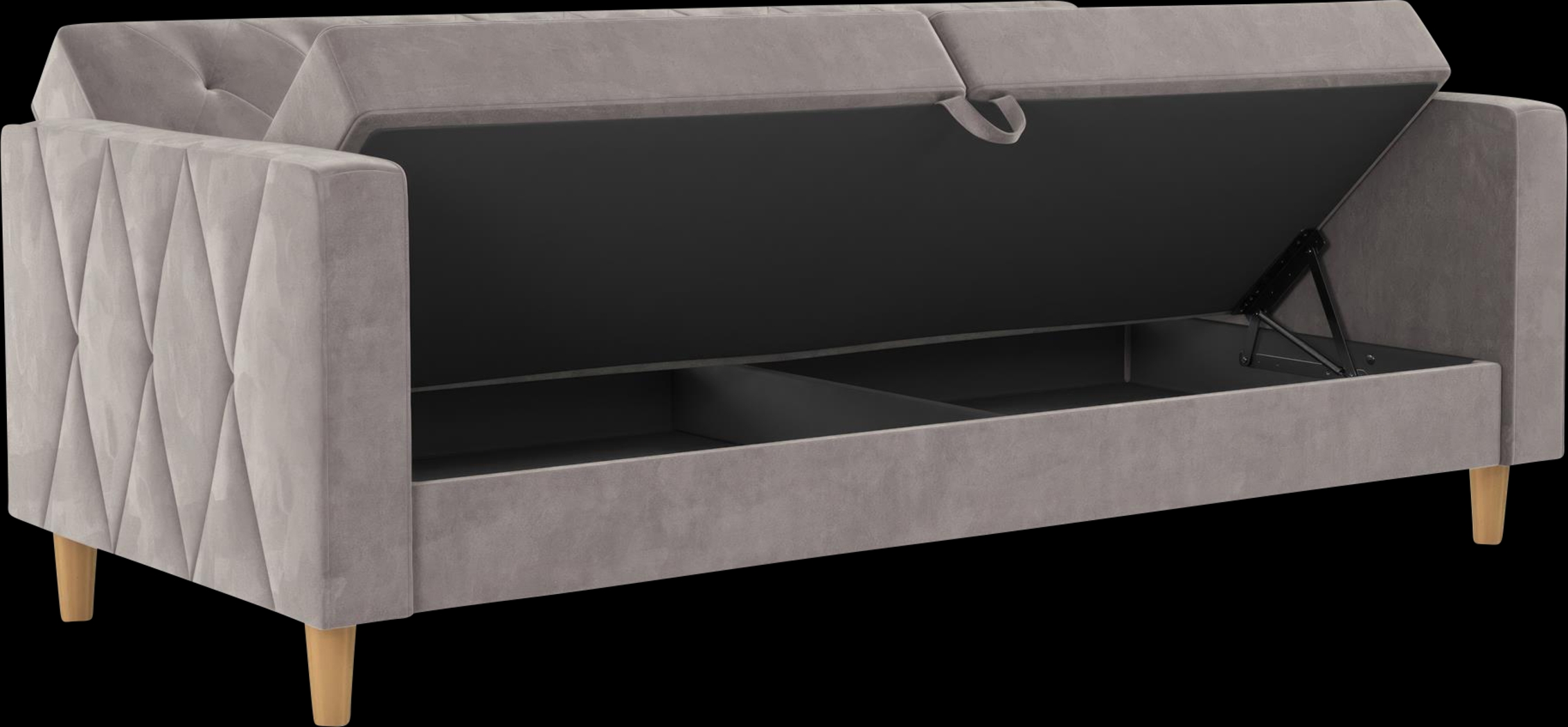 Diechman Light Gray Futon with Storage - Thumbnail - Image 5