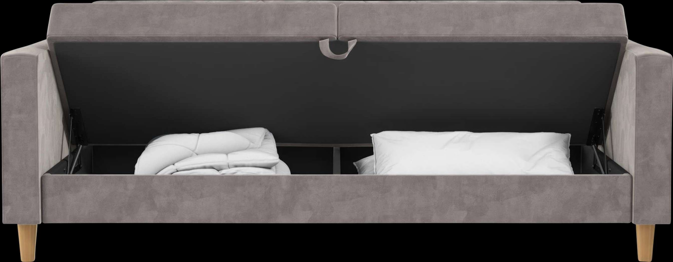 Diechman Light Gray Futon with Storage - Thumbnail - Image 8