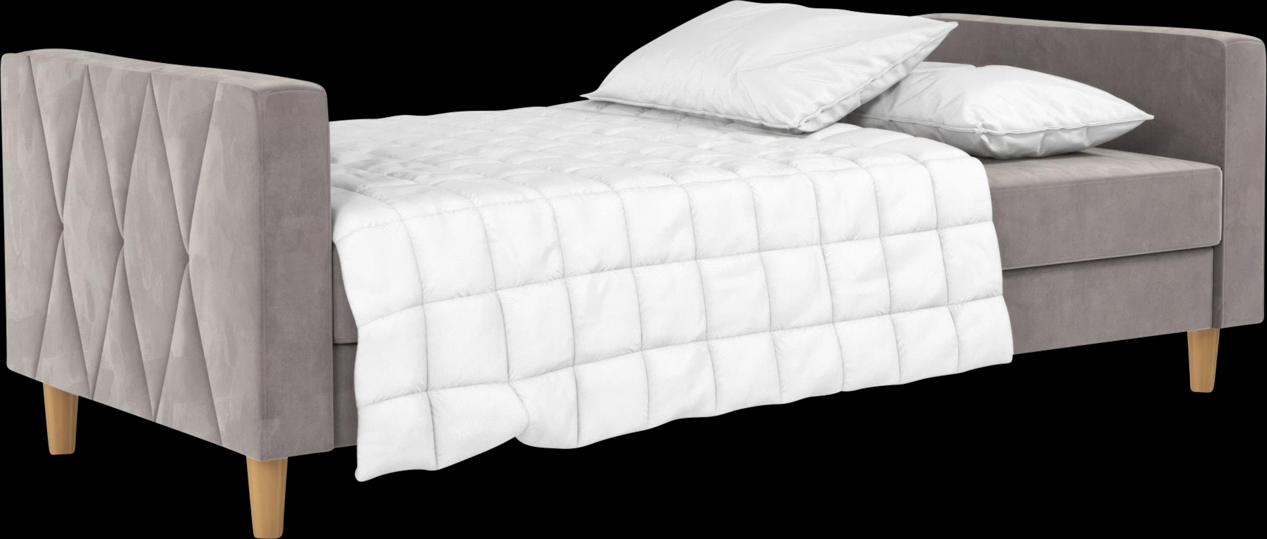 Diechman Light Gray Futon with Storage - Thumbnail - Image 9