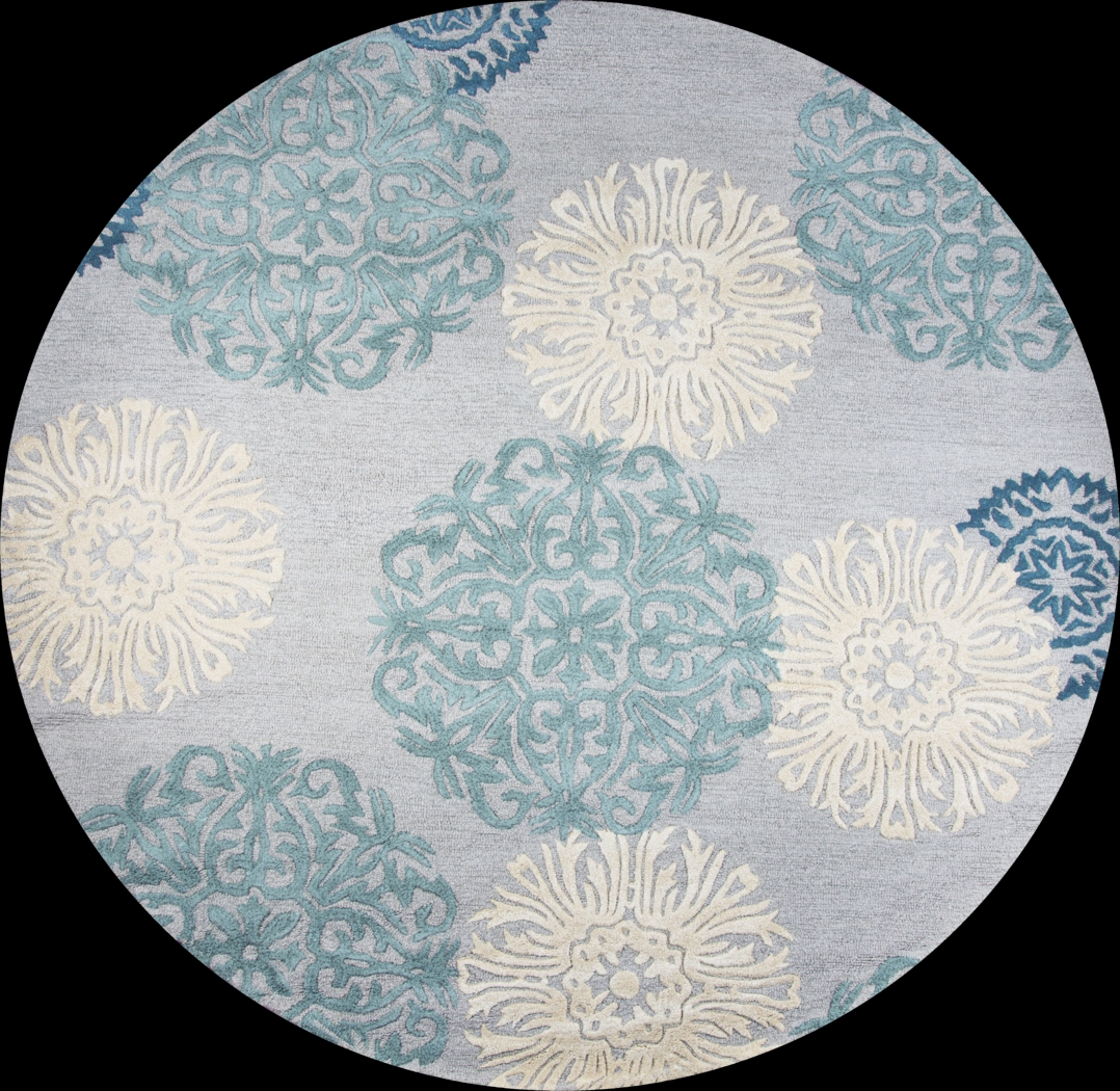 Dielis Blue 8' Round Rug - Thumbnail - Image 1