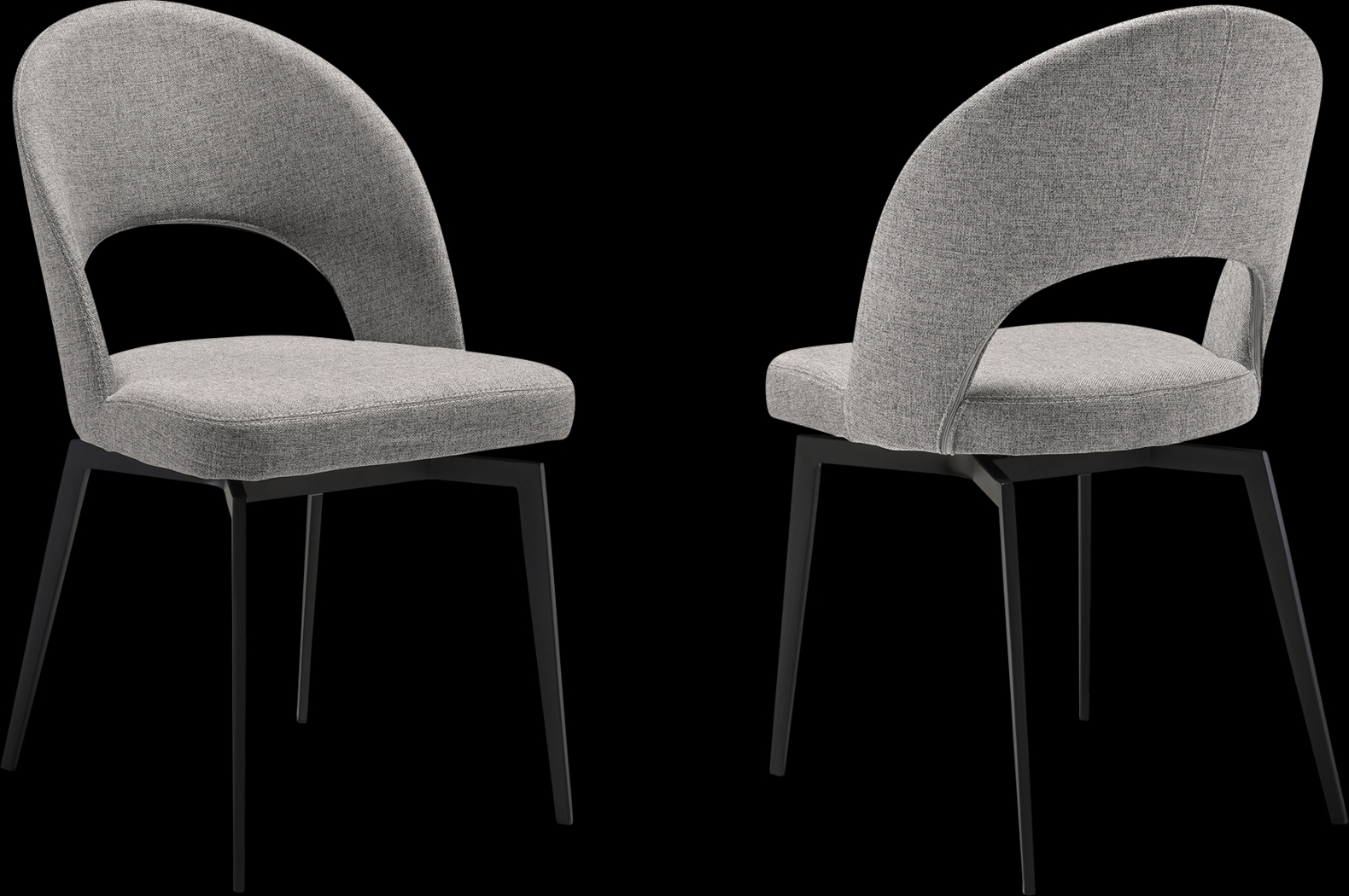 Diglants Gray Side Chair, Set of 2 - Thumbnail - Image 1