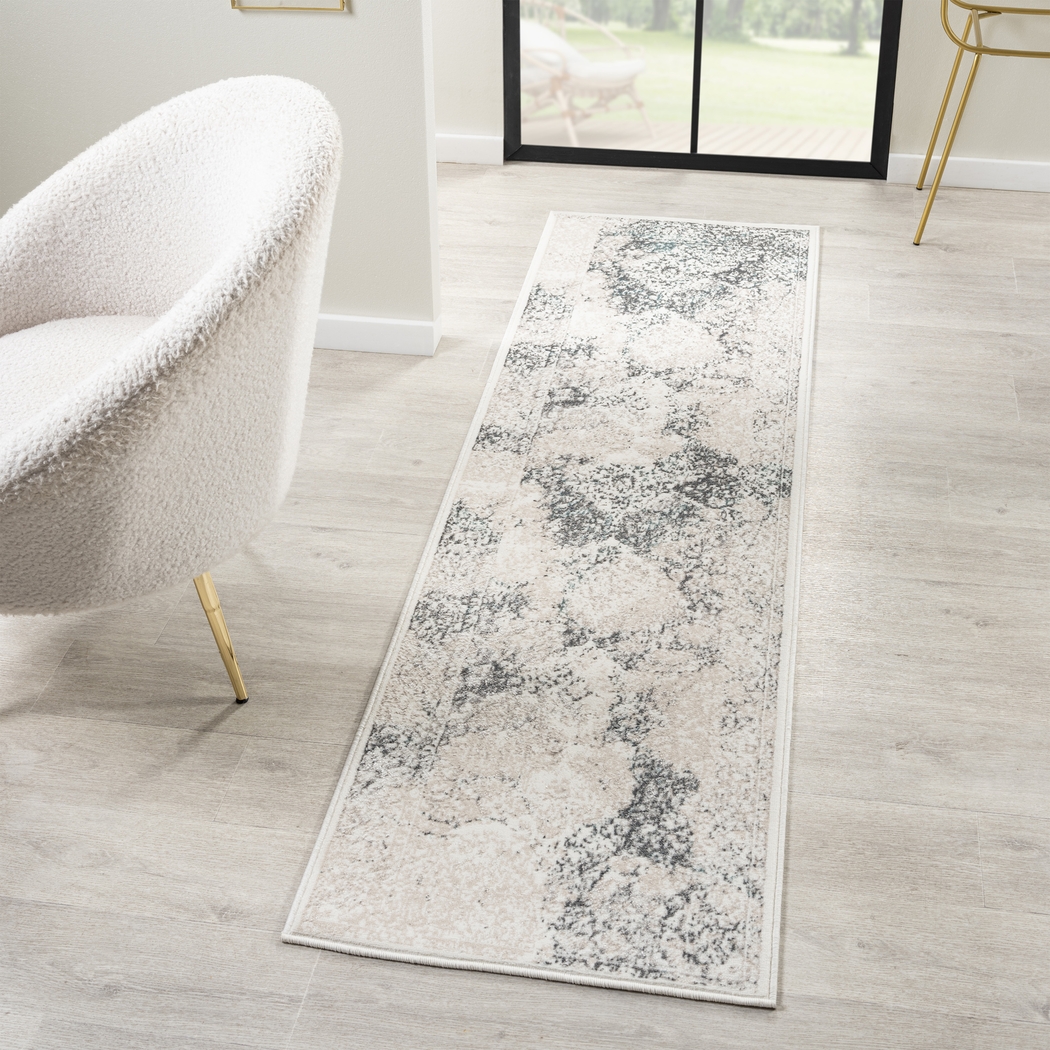 Digsoll Ivory/Gray 2' x 7' Runner Rug - Thumbnail - Image 3