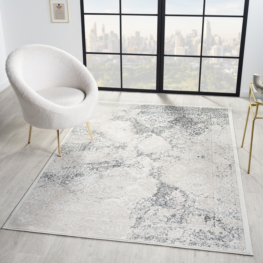 Digsoll Ivory/Gray 7'5 x 9'5 Rug - Thumbnail - Image 2