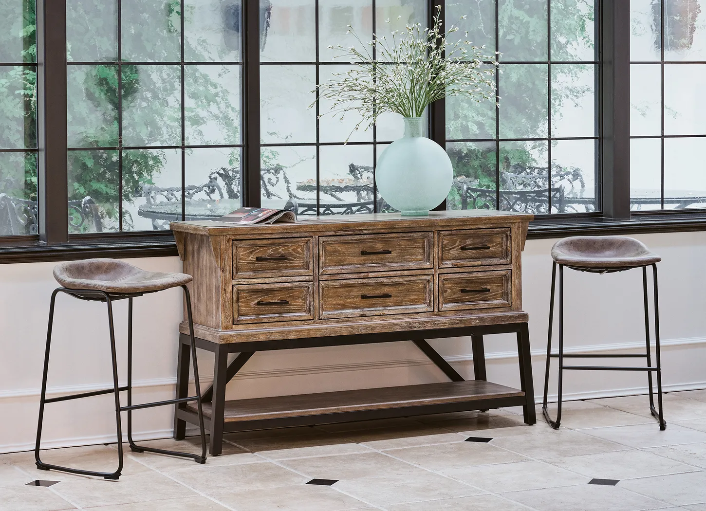 Dillingham Brown Barstool, Set of 2 - Thumbnail - Image 8