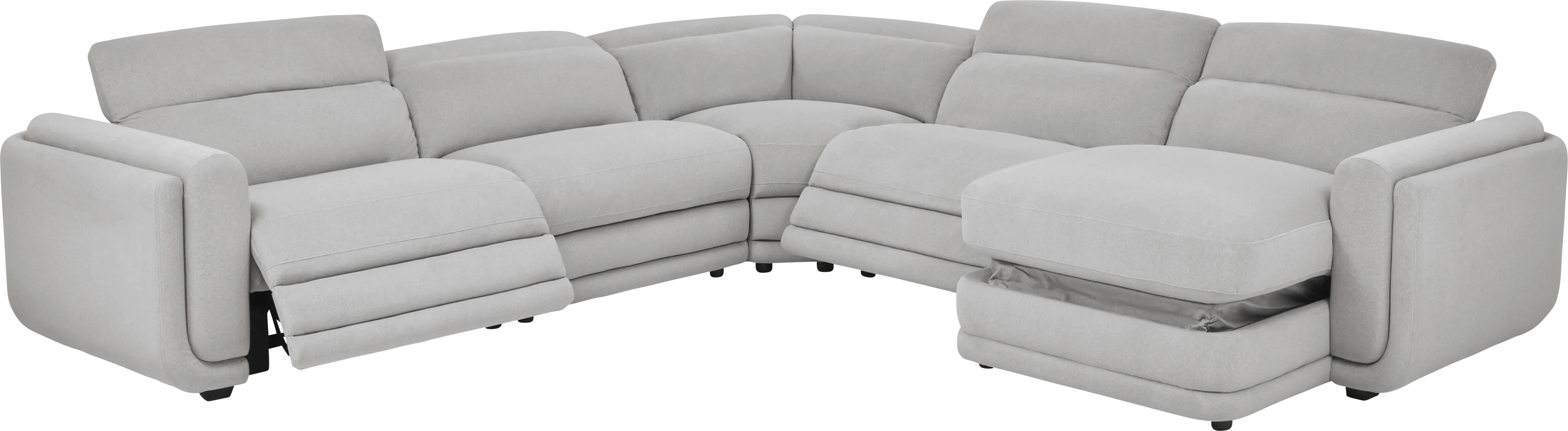 Dillon Smoke 5 Pc Dual Power Reclining Sectional - Thumbnail - Image 2