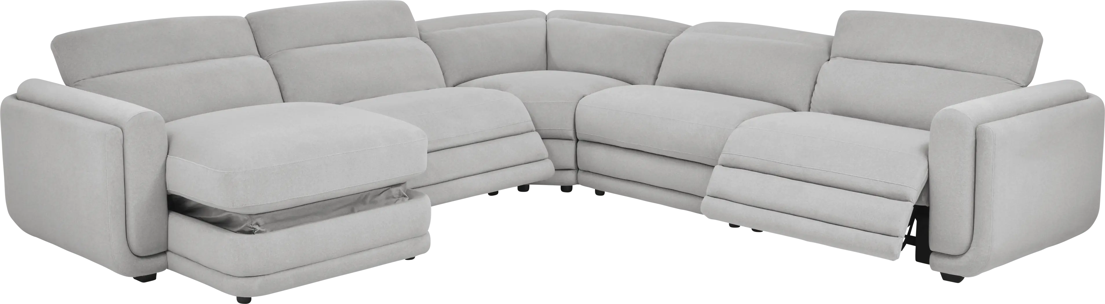 Dillon Smoke 5 Pc Dual Power Reclining Sectional - Thumbnail - Image 2