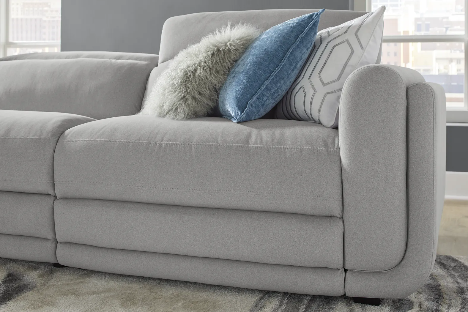 Dillon Smoke 5 Pc Dual Power Reclining Sectional - Thumbnail - Image 4